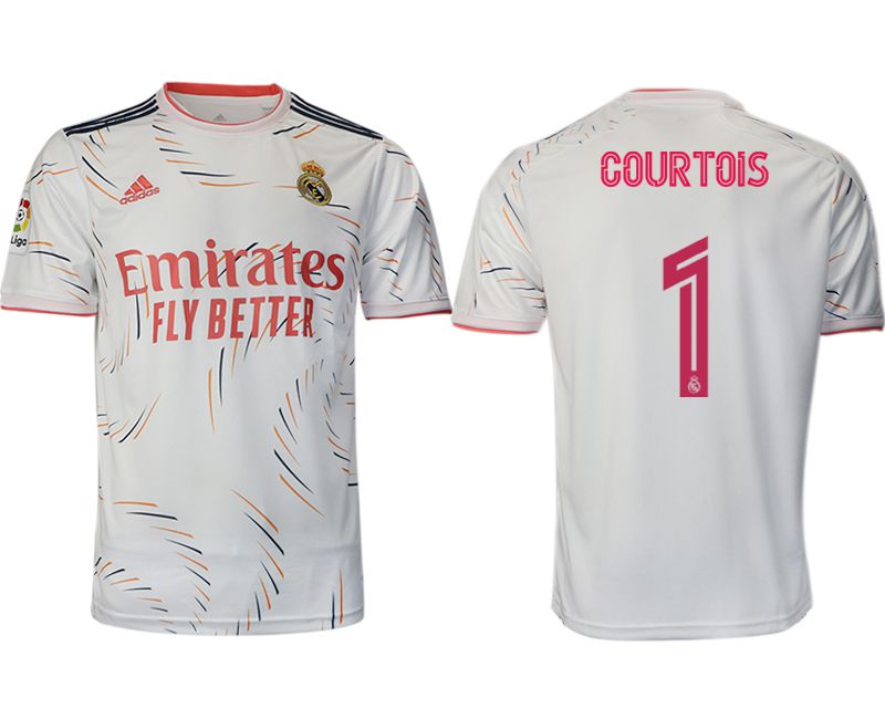 Men 2021-2022 Club Real Madrid home aaa version white #1 Adidas Soccer Jersey